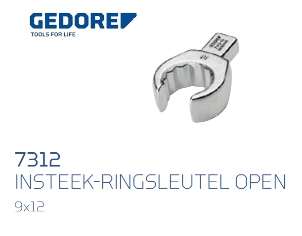 Gedore 7312.Insteek ringsleutel open SE 9x12 | dkmtools