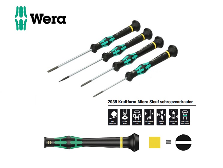 Wera 2035 Sleuf Kraftform Schroevendraaier | dkmtools