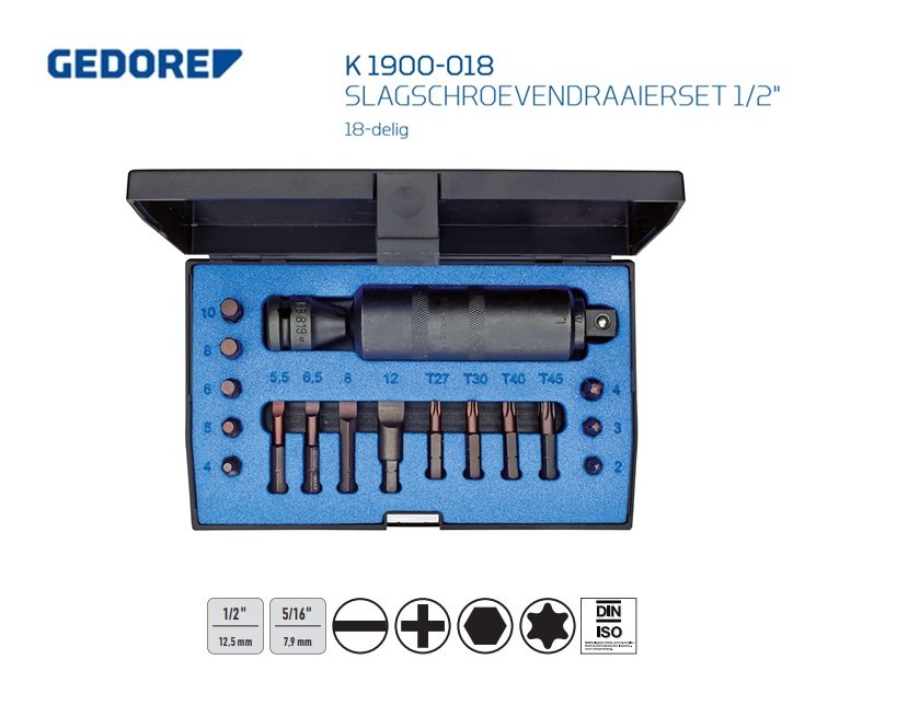 Gedore K 1900-018 Slagschroevendraaierset | dkmtools