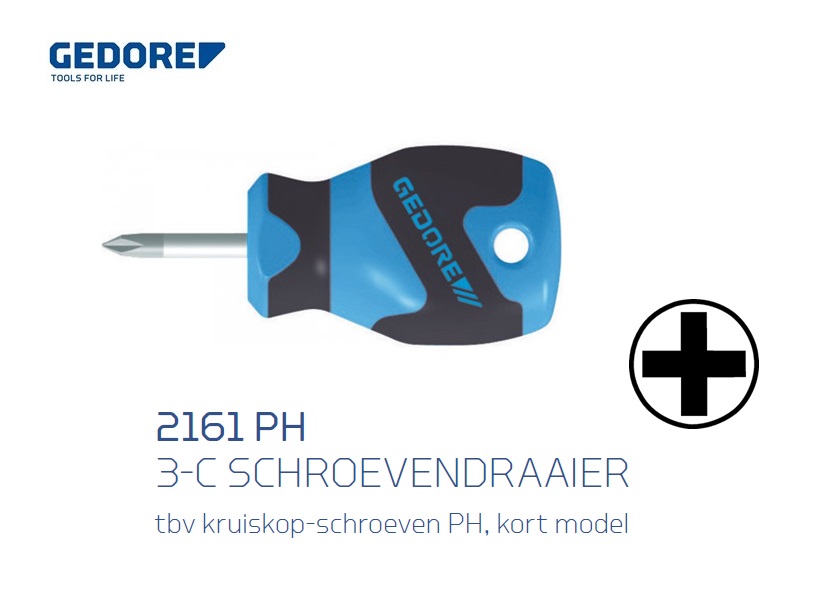 Gedore 2161 PH.3 C Schroevendraaier kort model | dkmtools