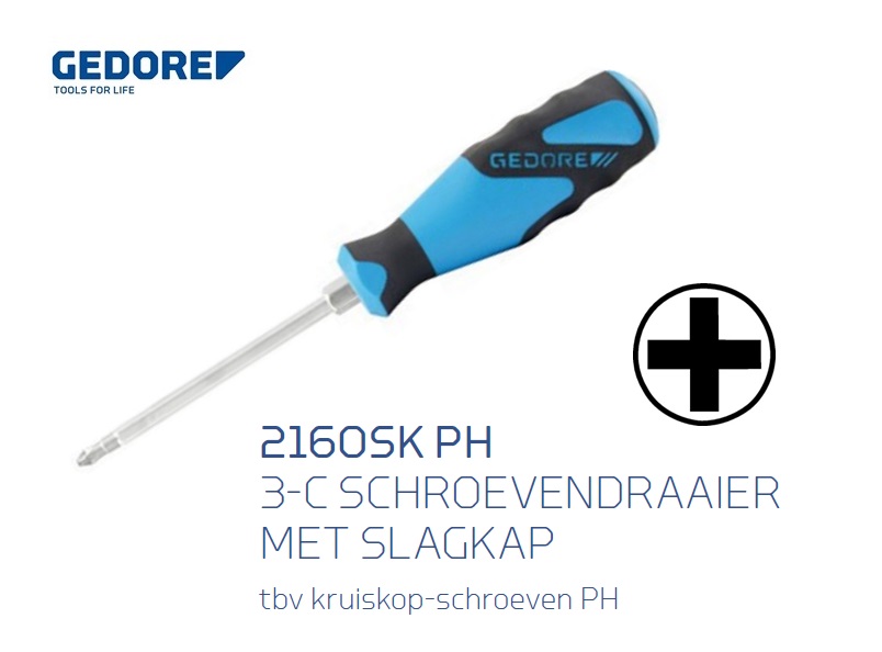 Gedore 2160SK PH Schroevendraaier met slagkap | dkmtools