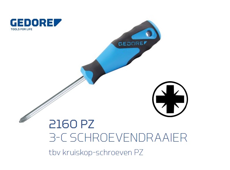 Gedore 2160PZ Schroevendraaier met ronde kling | dkmtools