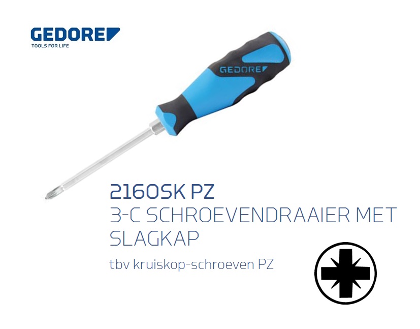 Gedore 2160SK PZ Schroevendraaier met slagkap | dkmtools