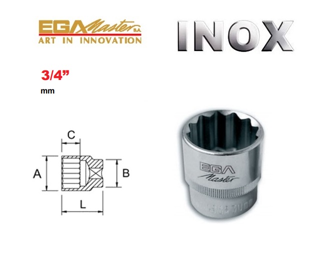 Roestvrijstalen Dopsleutel 19 mm 12 kant | dkmtools