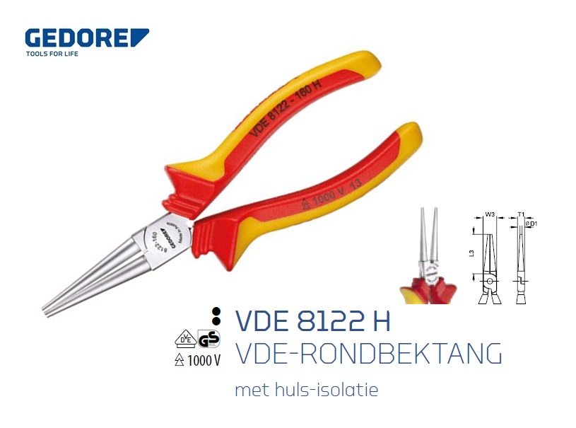 Gedore 8122H.VDE rondbektang | dkmtools