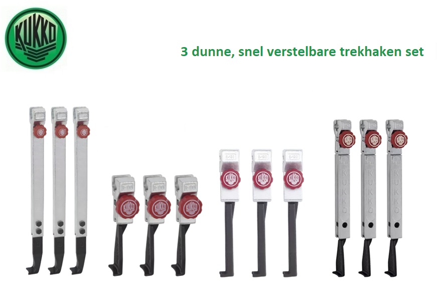 3 dunne, snel verstelbare trekhaken set | dkmtools