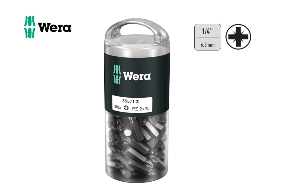 Wera 855-1 Z 100 bits Pozidrive bits PZD 2 | dkmtools