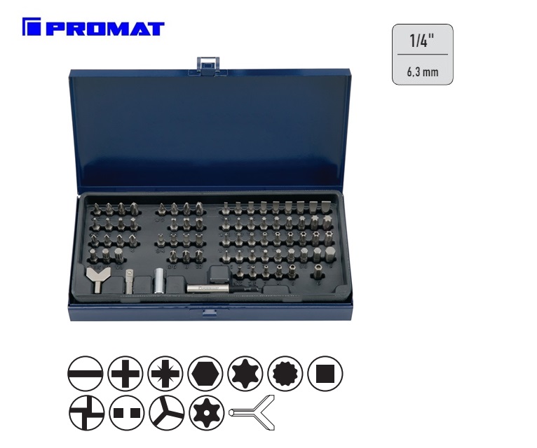 Bitassortiment 75-delig voor borgschroeven | dkmtools