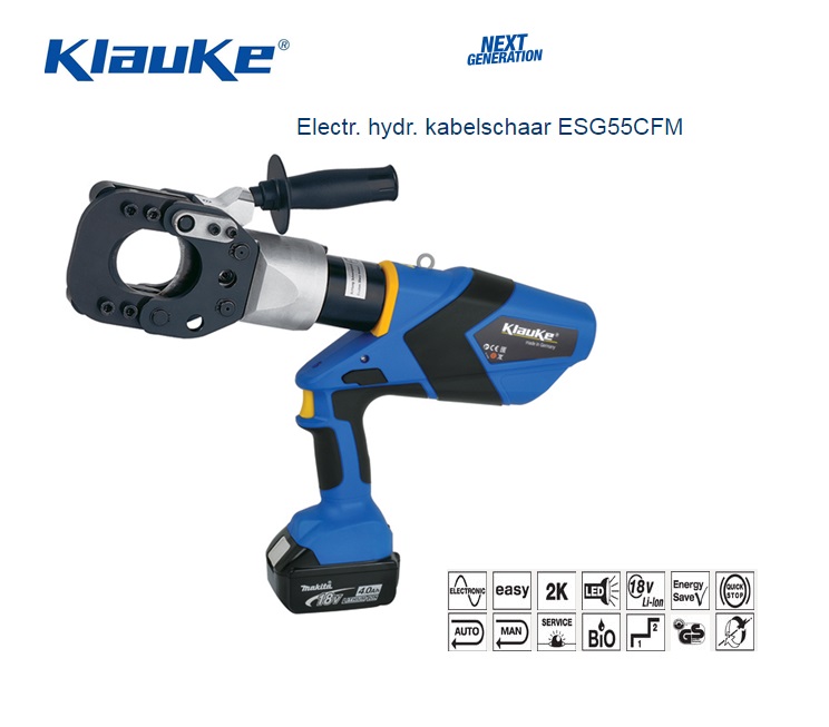 Klauke ESG55CFM Electrisch hydraulische kabelsch | dkmtools