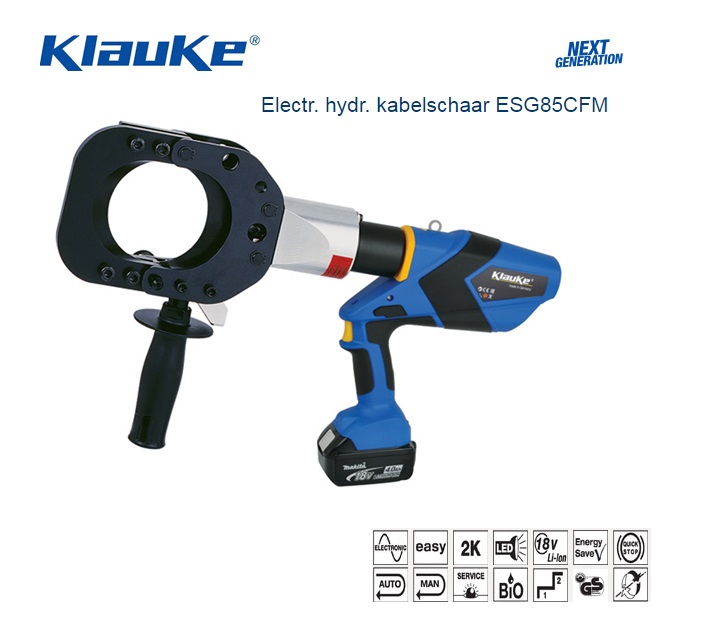 Klauke ESG85CFM Electrisch hydraulische kabelsch | dkmtools