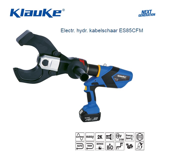 Klauke ES85CFM Electrisch hydraulische kabelsch | dkmtools