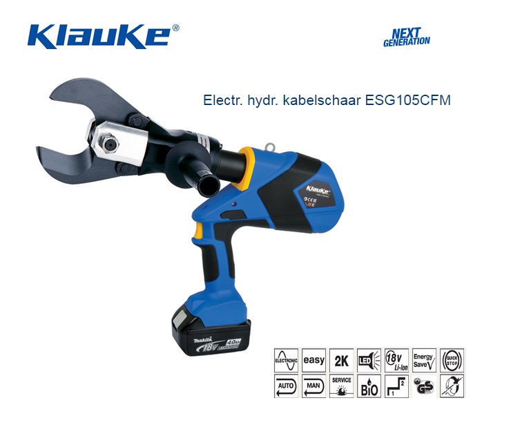 Klauke ESG105CF Electrisch hydraulische kabelsch | dkmtools