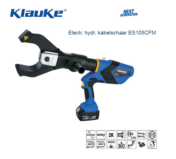 Klauke ES105CFM Electrisch hydraulische kabelsch | dkmtools