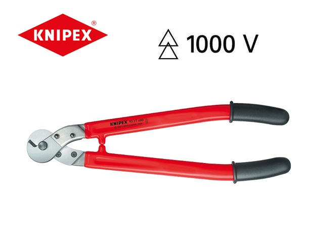 Knipex Staaldraad- en kabelschaar 95 77 600 | dkmtools