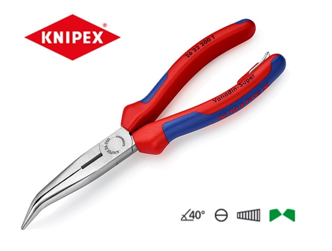 Knipex Spitsbektang plat-rond valveiligheid 26 22 | dkmtools