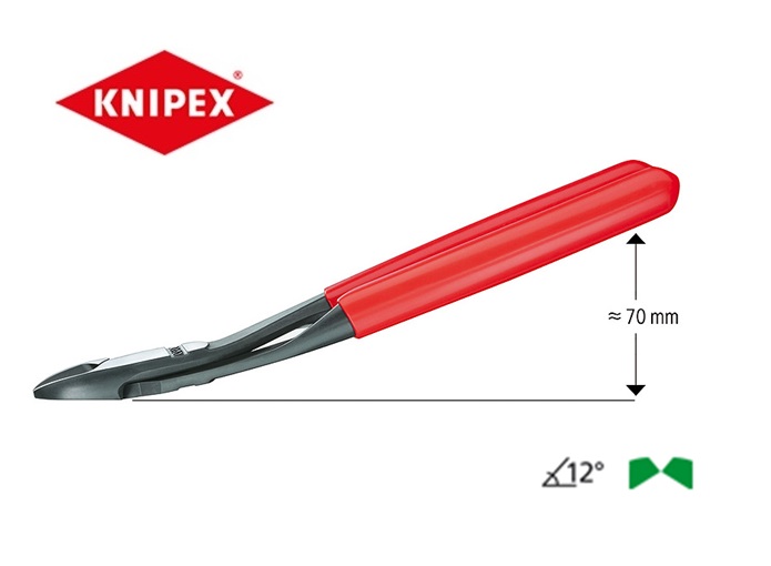 Knipex Kracht-zijsnijtang gebogen 74 21 | DKMTools - DKM Tools