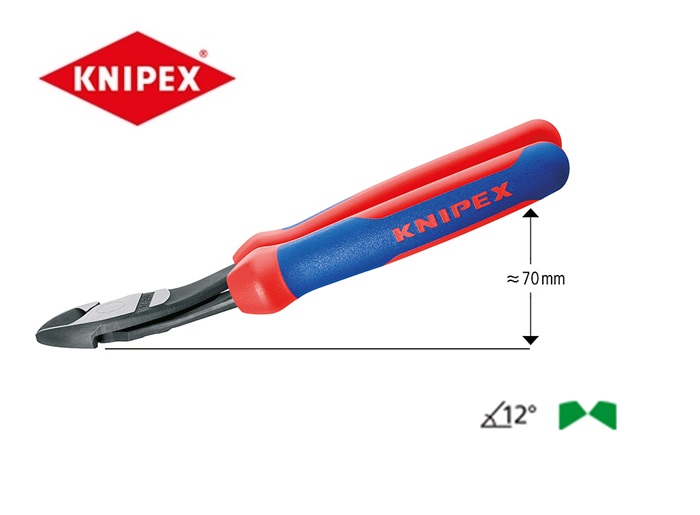 Knipex Kracht-zijsnijtang gebogen 74 22 | dkmtools