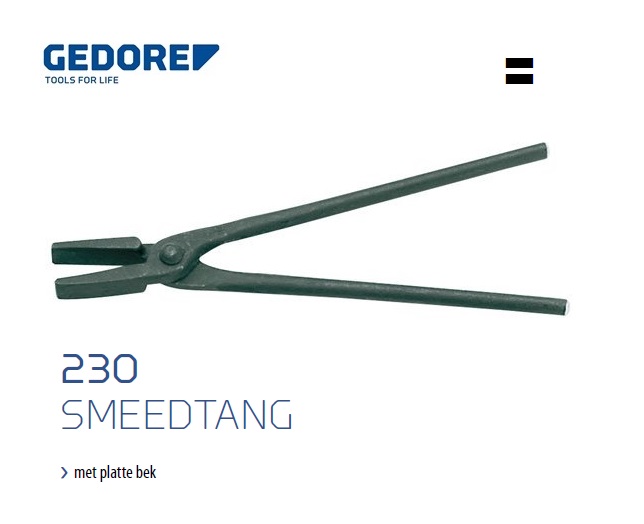 Gedore 230 Smeedtang met platte bek | dkmtools