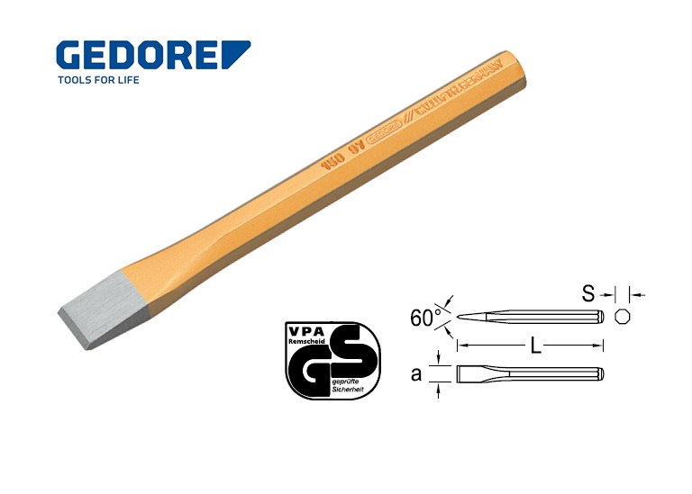 Gedore 97.Koudbeitel 8 kant | dkmtools