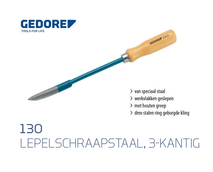 Gedore 130.Lepelschraapstaal 3 kantig | dkmtools