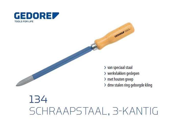 Gedore 134.Schraapstaal 3 kantig | dkmtools