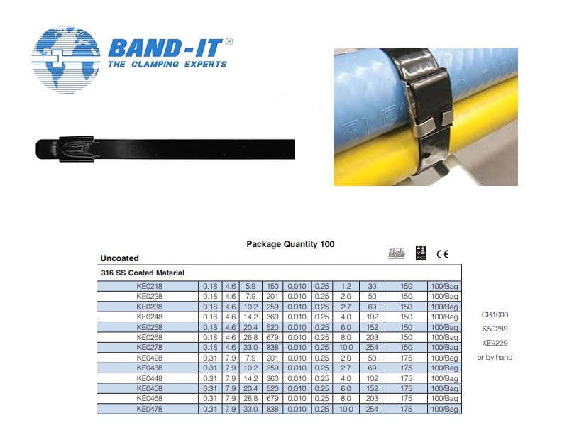Band-IT Ball-Lok ties coated RVS316 | dkmtools
