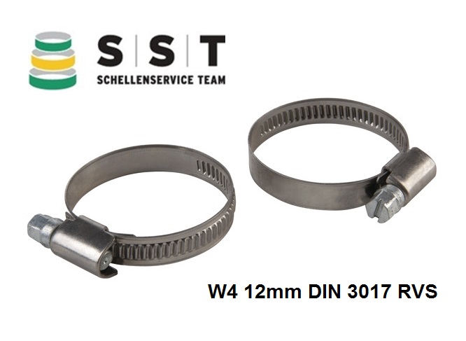 Slangenklemmen W4 12mm DIN 3017 RVS | dkmtools