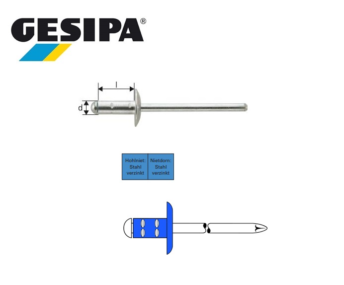 Gesipa Polygrip Staal-Staal met grote kop | DKMTools - DKM Tools