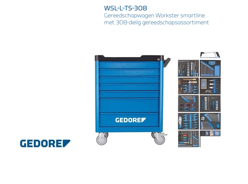 Gedore WSL-L-TS-308 Gereedschapswagen | dkmtools