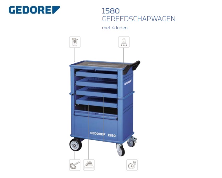 Gedore 1580.Gereedschapswagen | dkmtools