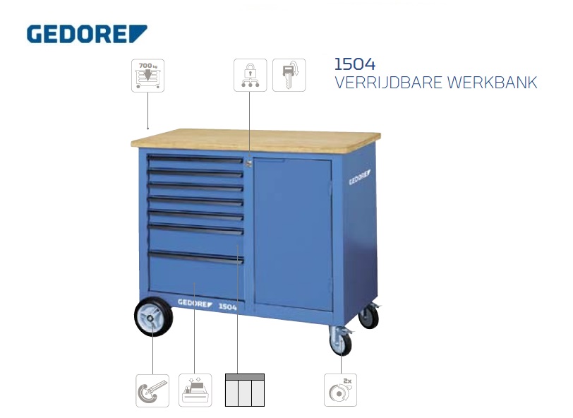 Gedore 1504.Verrijdbare werkbank | dkmtools