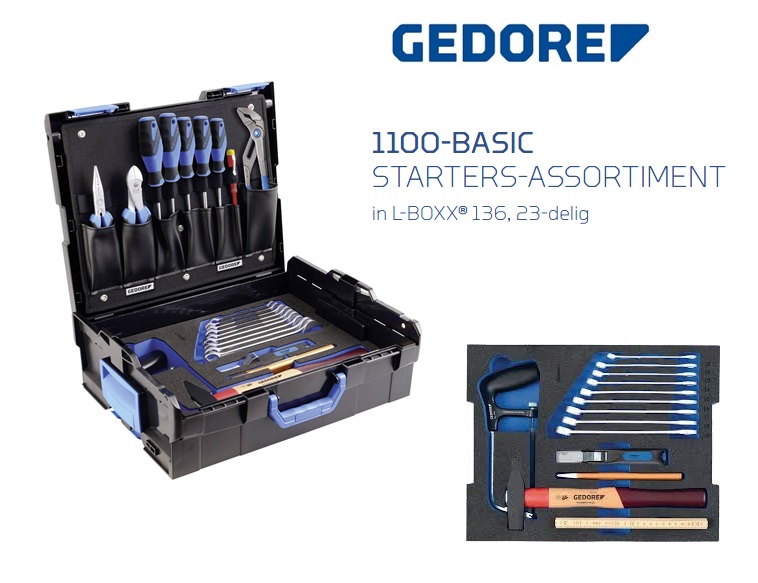 Gedore 1100-Basic Starters-assortiment in L-BOXX | DeKooij