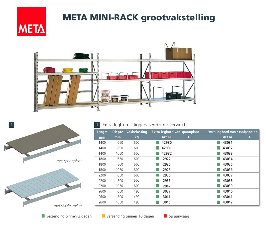 Meta Mini rack Legborden | dkmtools