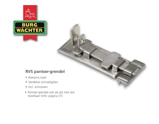 RVS pantser-grendel R | DeKooij