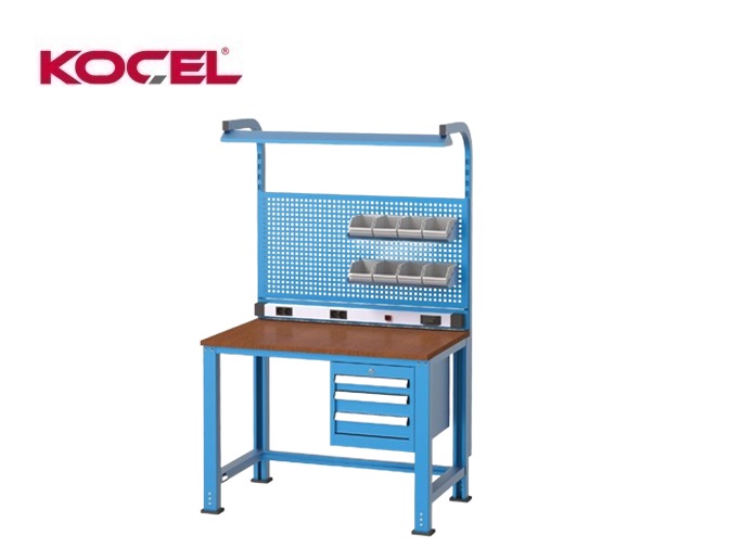 Fluorescerende werkbank 3 lades gereedschapswand | dkmtools