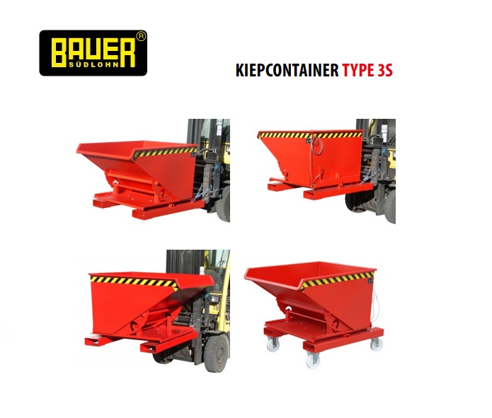 Bauer 3S kiepcontainer met 3-zijdige kiepfunctie | dkmtools