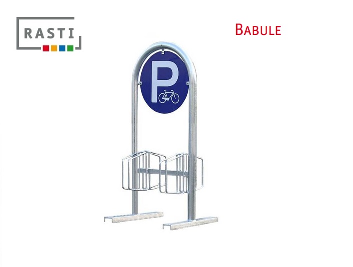 Fietsenrek met reclamebord BABULE | dkmtools