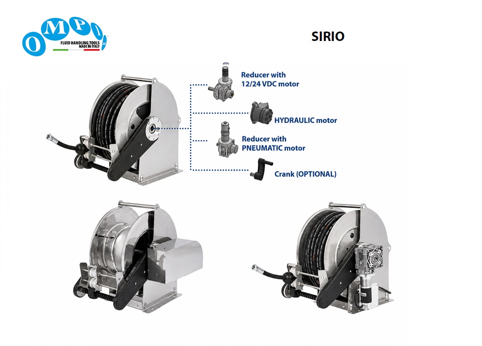 Electrisch aangedreven slanghaspel SIRIO S1 rvs | dkmtools