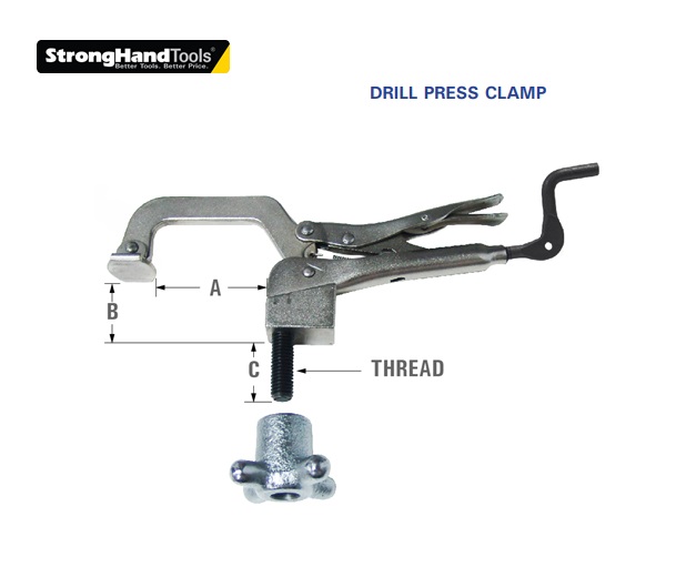 Stronghand Drill Press Clamp | DKMTools - DKM Tools
