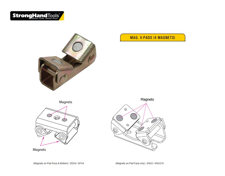 Stronghand Magnetic V-Pads 4 Magnets | dkmtools