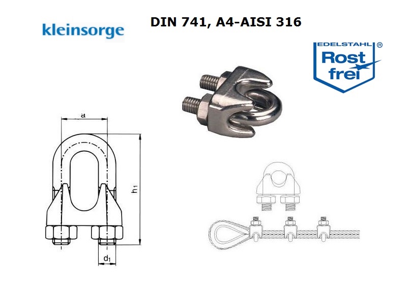 Staaldraadklem Din 741 AISI 316 | DKMTools - DKM Tools