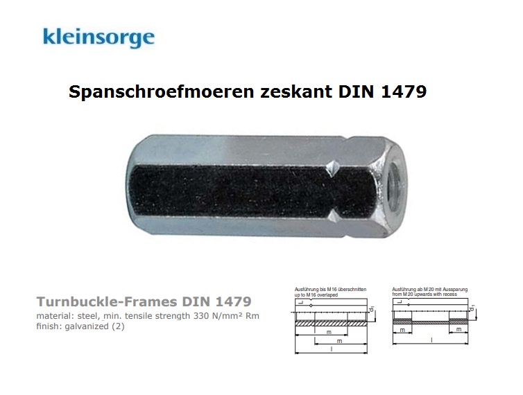 Spanschroefmoeren zeskant DIN 1479 | DKMTools - DKM Tools