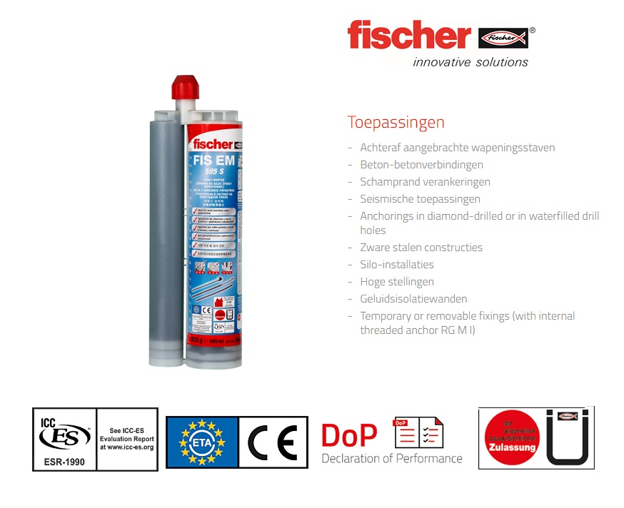 Fischer Injectiemortel FIS EM 585 S | dkmtools